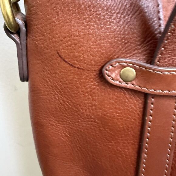 Fossil Felicity Satchel brown leather crossbody - Picture 5 of 8